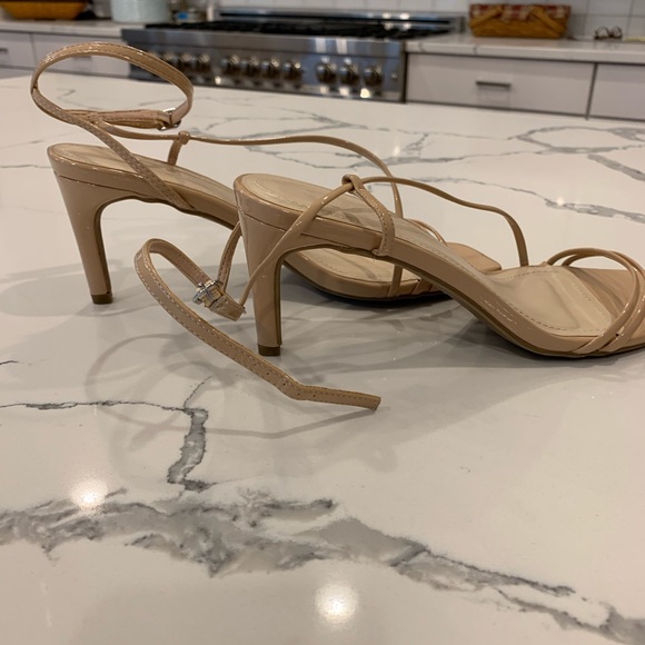 Lulus, Light Nude Patent Ankle Strap Heels - Picture 3 of 6